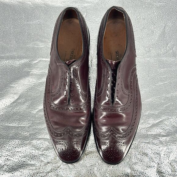 Allen Edmonds McAllister Men’s 12 B Burgundy Leather Wingtip Oxford Dress Shoes main image 12